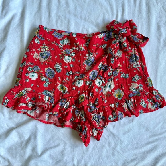 Free People Flirting Fleurs Ruffle mini skort - Picture 3 of 10